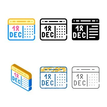 Calendar date variants of sick aids hiv people color icon vector Stock Illustration