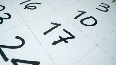 Calendar dates 2022 Macro. Holidays and business days. 4K Stock Footage 166096413