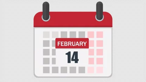 Calendar with dates. Animation of the festive date of Valentine day. Cartoon Stock Footage 317604667