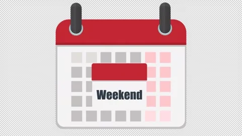 Calendar with dates. Animation of the holiday weekend dates Stock Footage 317604663