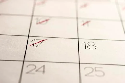 Calendar dates marked out Stock Photos