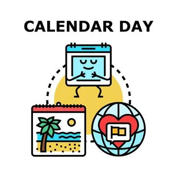 Calendar day concept representing global events and holidays Stock Illustration
