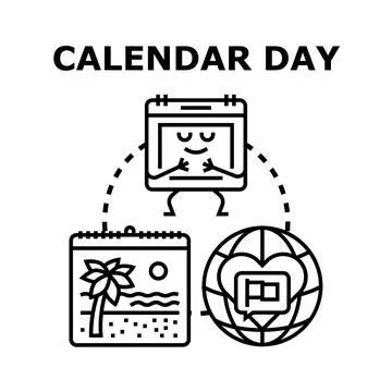 Calendar day concept representing global events and holidays Stock Illustration