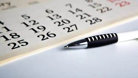 Calendar days with numbers and pen Stock Photos
