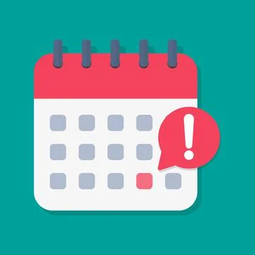 Calendar deadline with clock in a flat design Stock Illustration