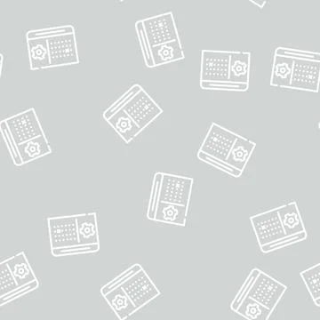 Calendar deadline erp line vector seamless pattern Stock Illustration