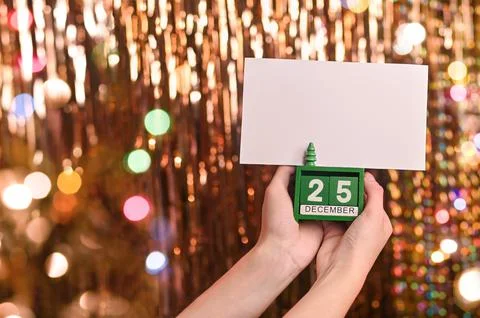 Calendar December 25. Empty space for text. Stock Photos
