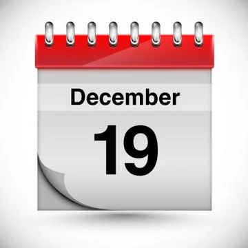 Calendar for december, vector. Stock Illustration