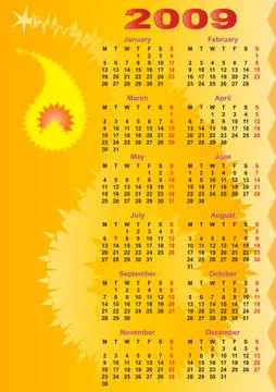Calendar design 2009 Stock Illustration