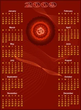 Calendar design 2009 Stock Illustration
