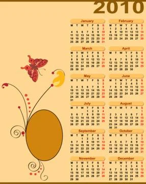 Calendar Design 2010 Stock Illustration