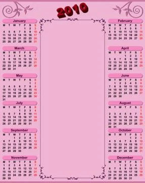 Calendar Design 2010 Stock Illustration
