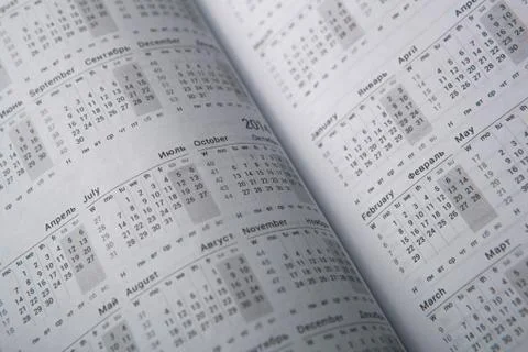 Calendar diary close-up Stock Photos