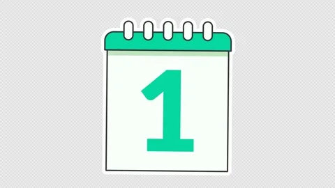 Calendar displaying date number one 스톡 동영상 342083789