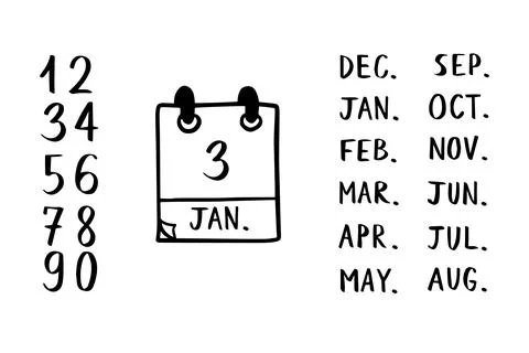 Calendar doodle schedule hand drawn sketch style icon. Date, reminder hand Stock Illustration