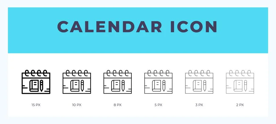 Calendar editable line icon. Vector illustration with different stroke. イラスト素材