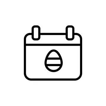Calendar egg easter icon. Simple line vector elements of religious holiday for Stock Illustration