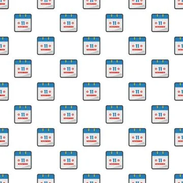 Calendar eleventh november pattern seamless Stock Illustration