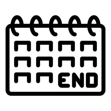 Calendar end icon outline vector. Digital timer Stock Illustration
