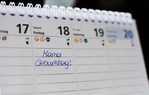 Calendar entry Stock Photos