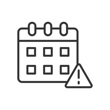 Calendar error, in line design. Calendar error, mistake, scheduling, reminder 스톡 일러스트