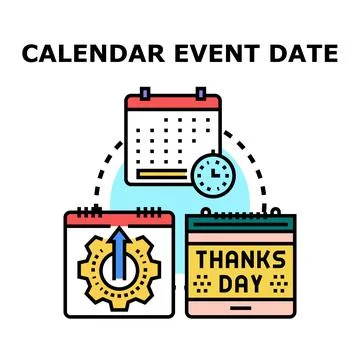 Calendar event date planning setting reminder concept Ilustração Stock
