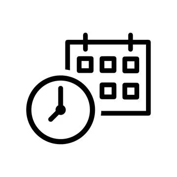 Calendar, event icon. Black vector design. Stock Illustration