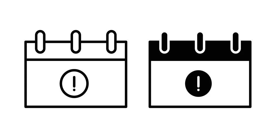 Calendar exclamation icon vector editable eps10 Stock Illustration
