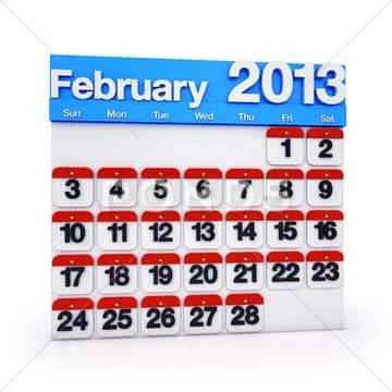 Calendar february 2013 Stock Illustration