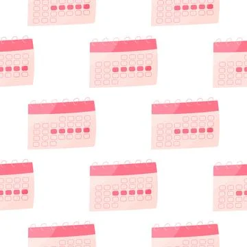 Calendar female pattern textile cycle month pink Stock Illustration