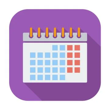 Calendar flat icon Stock Illustration
