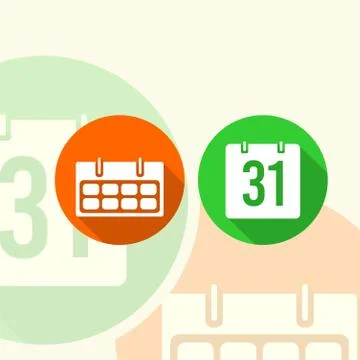 Calendar flat icon Stock Illustration