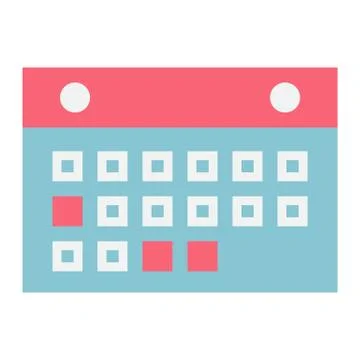 Calendar flat icon, mobile and website button Illustrazione stock