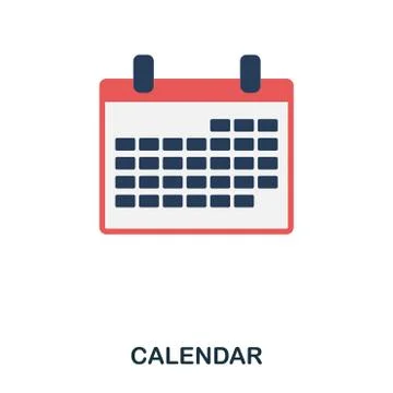 Calendar flat icon. Premium style flat icon design. UI. Illustration of calendar Stock Illustration