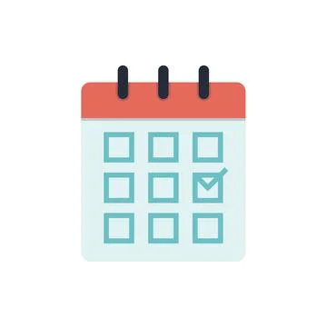 Calendar flat icon on white background. Vector illustration Stock Illustration