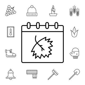 Calendar flat vector icon in autumn pack Stock Illustration