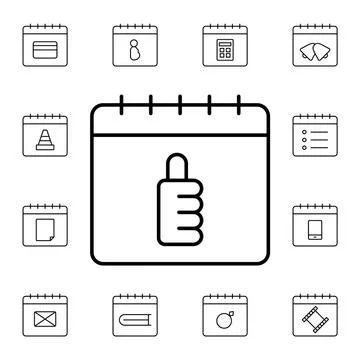 Calendar, like flat vector icon in calendar pack Stock Illustration