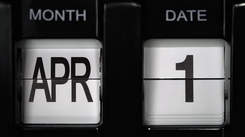 Calendar flip with date change first April to second April. close up. Stock Footage 266149629