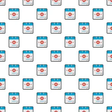 Calendar fourth july pattern seamless イラスト素材