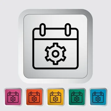 Calendar with gear Stock Illustration