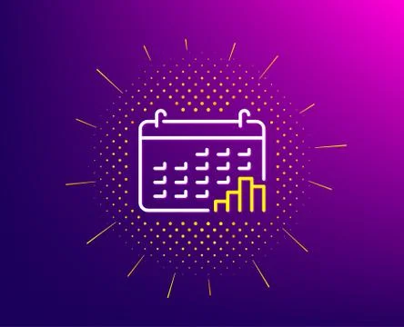 Calendar graph line icon. Column chart sign. Vector 库存插图