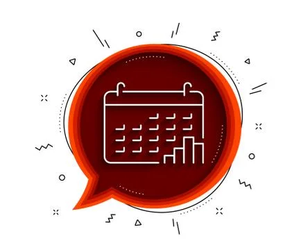 Calendar graph line icon. Column chart sign. Vector Stock Illustration