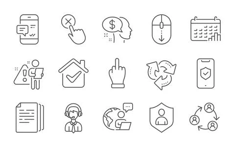 Calendar graph, Pay and Scroll down icons set. Recycle, Phone protection and イラスト素材