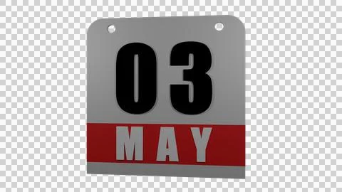 Calendar graphic representation marking May 03 Stock Illustration