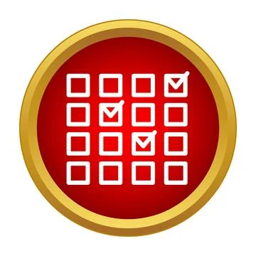 Calendar grid checking off planned tasks and events Stock Illustration