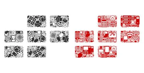 Calendar Grid Collage Icons for BigData Stock Illustration