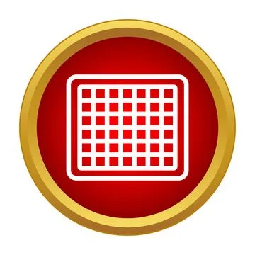 Calendar grid icon displaying dates and schedule planning Stock Illustration