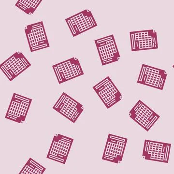 Calendar grid list glyph seamless pattern Illustrazione stock