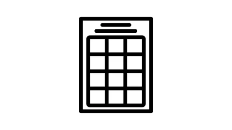 Calendar grid list line icon animation Stock Footage 326759151