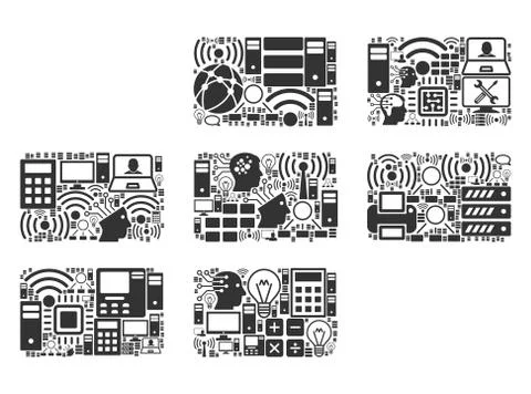 Calendar Grid Mosaic Icon for BigData and Computing Stock-Illustration